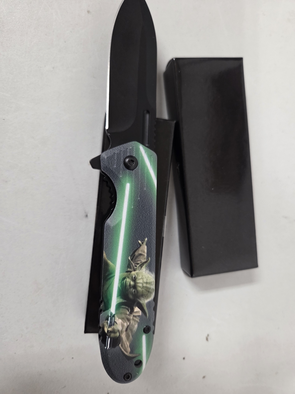 Black & Green Character Folding Knife - Gaming Themed